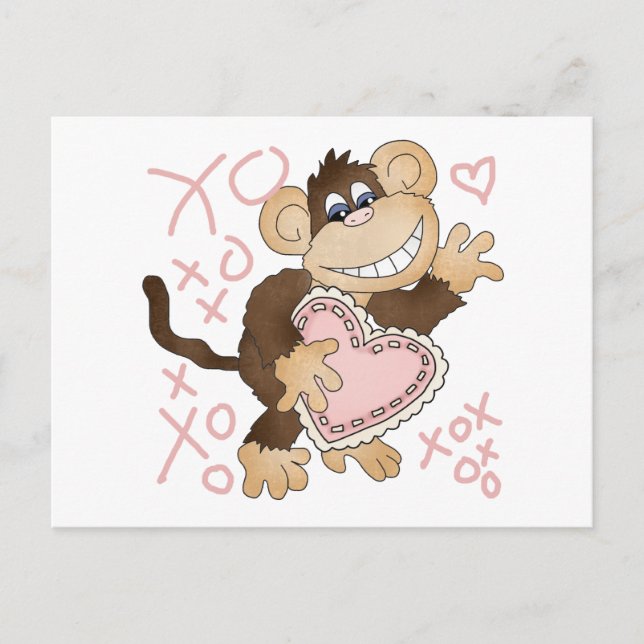 Carte Postale Hugs de singe et baisers T-shirts et cadeaux (Devant)