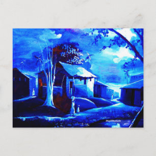 CARTE POSTALE HUILE DE MAISON SUR CANVAS PAR MOJISOLA A GBADAMOS