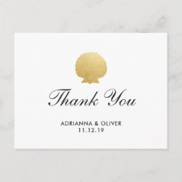 Carte Postale Huile d'or Seashell Faux | Merci Mariage Océan