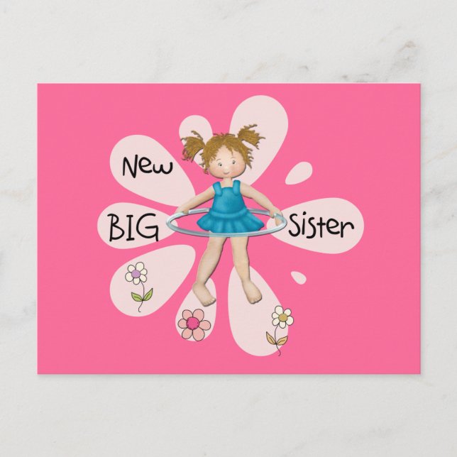 Carte Postale Hula Hoop Nouvelle grande soeur (Devant)