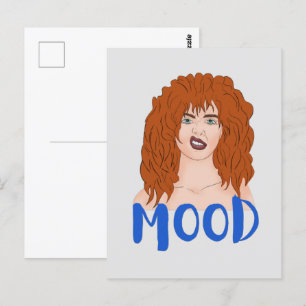 Carte Postale Humeur. Fille aux cheveux roux