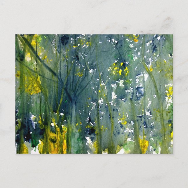 Carte Postale Humide Dans L'Aquarelle Humide (Devant)