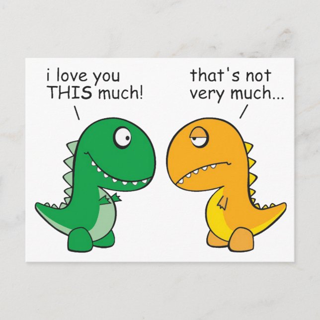 Carte Postale humoriste-T-Rex-petit-bras-caricature (Devant)