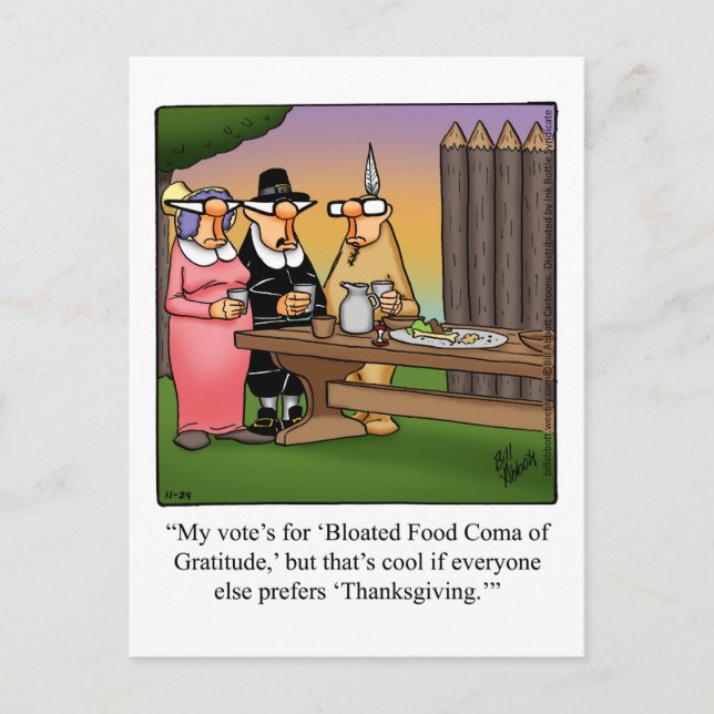 Carte postale humoristique de Thanksgiving drôle (Devant)