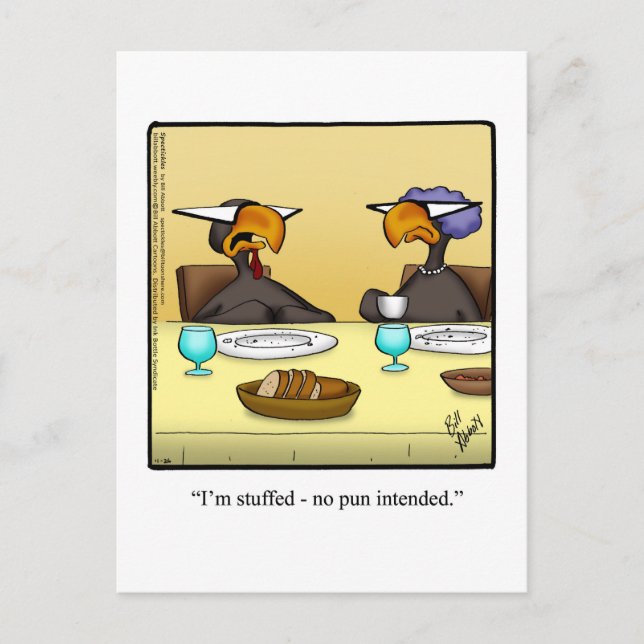 Carte postale humoristique de Thanksgiving drôle (Devant)