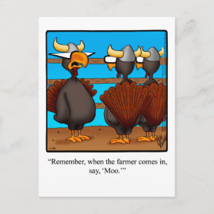 Carte postale humoristique de Thanksgiving drôle