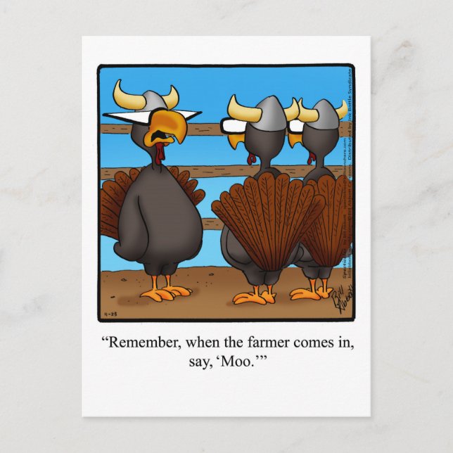 Carte postale humoristique de Thanksgiving drôle (Devant)