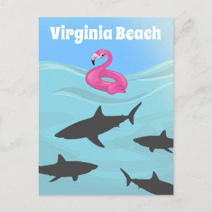 Carte Postale Humoristique requin de Virginia Beach