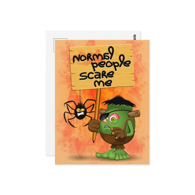 Carte Postale Humorous Frankenstein (Devant/Arrière en situation)