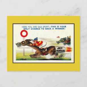 Carte Postale Humour britannique vintage, vainqueur du sport