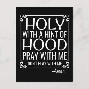 Carte Postale Humour chrétien Saint et Hood