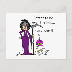 Carte Postale Humour d'anniversaire de la Faucheuse