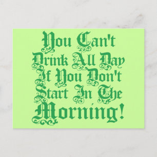 Carte Postale Humour de boisson irlandais
