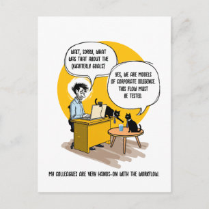 Carte Postale Humour de chat de bureau drôle Cadeau de collègue 