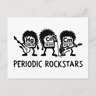 Carte Postale Humour de chimie des rockstars périodiques