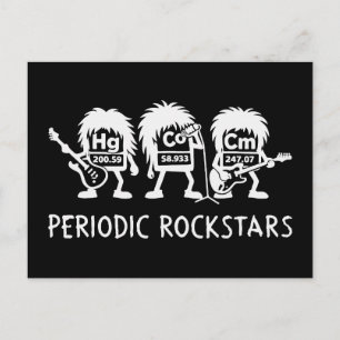 Carte Postale Humour de chimie des rockstars périodiques