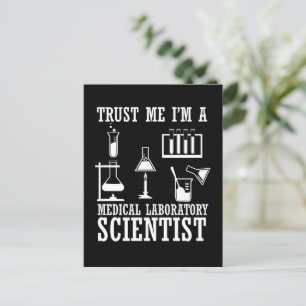 Carte Postale Humour de technicien de laboratoire médical scient