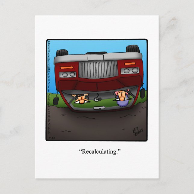 Carte postale Humour de voyage sur route amusant (Devant)