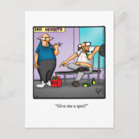 Carte postale Humour d'exercice amusant