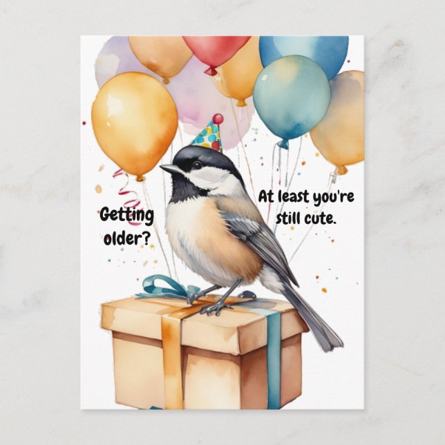 Carte Postale Humour drôle de joyeux anniversaire avec des ballo (Devant)