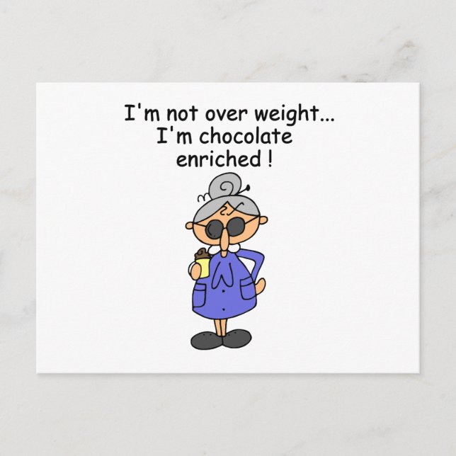 Carte Postale Humour enrichi en chocolat (Devant)
