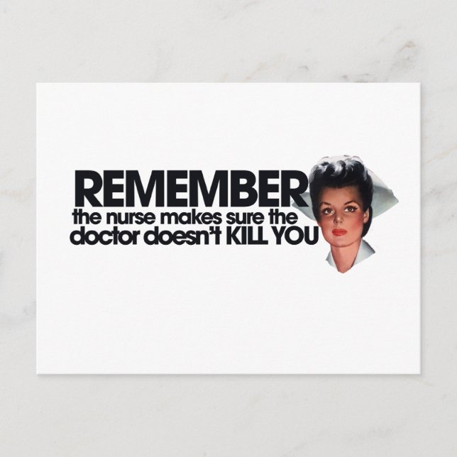 Carte Postale Humour infirmière (Devant)