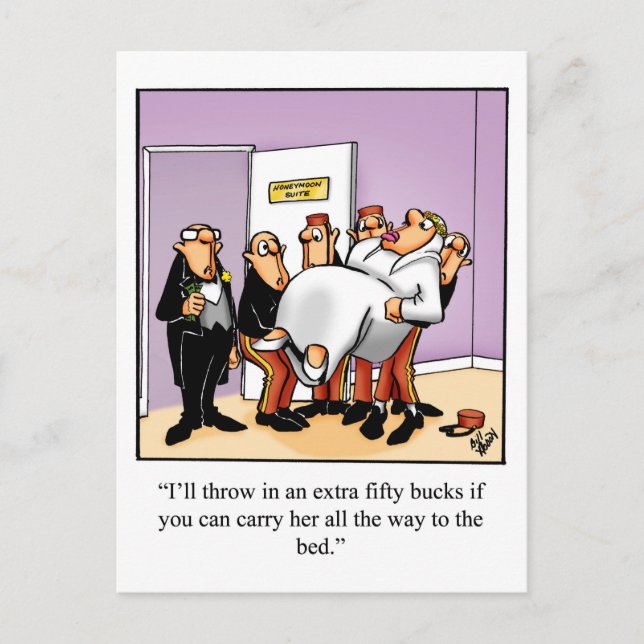 Carte postale Humour mariage amusant (Devant)