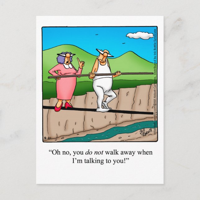 Carte postale Humour mariage amusant (Devant)
