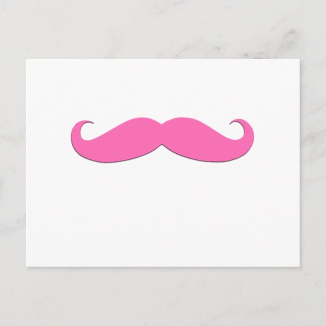 Carte Postale Humour Moustache rose Créez votre propre (Devant)