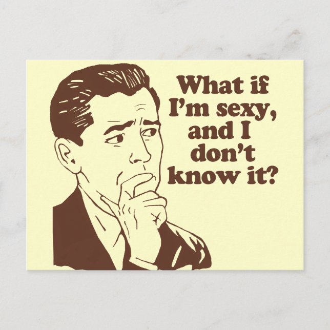 Carte Postale Humour pour hommes de style rétro (Devant)