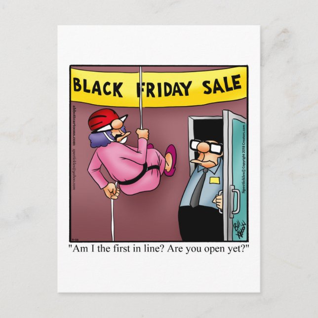 Carte postale Humour Shopping Vendredi noir (Devant)