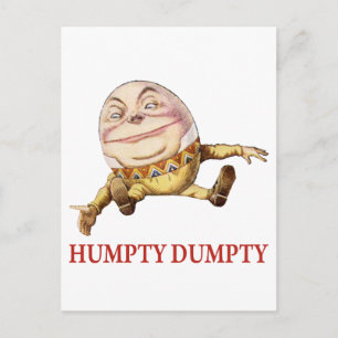CARTE POSTALE HUMPTY DUMPTY ASSIS SUR UN MUR - NURSERSERY RHYME