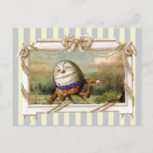 Carte Postale Humpty Dumpty sur bandes bleues et blanches