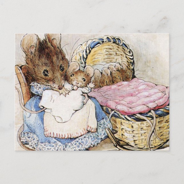 Carte Postale Hunca Munca Ses Bébés Deux Méchants Beatrix Potter (Devant)