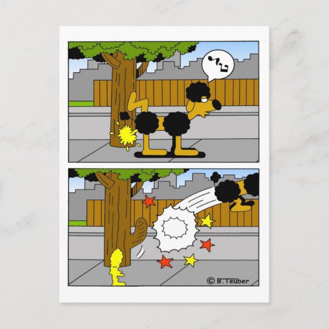 Carte Postale Hund pinkelt et Baum (Devant)