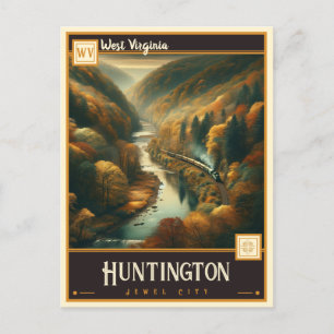 Carte Postale Huntington, Virginie-Occidentale VINTAGE