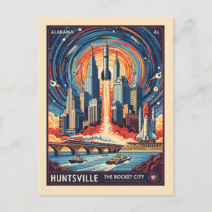 Carte Postale Huntsville Alabama Rocket City Futuriste Espace