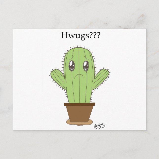 Carte Postale "Hwugs ? ? ?" Cactus (Devant)