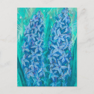 Carte Postale Hyacinths splower Cadeau de Pâques peinture floral