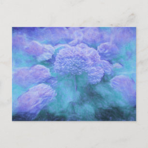Carte Postale Hydrangea Floral Chic Violet Sarcelle Vintage