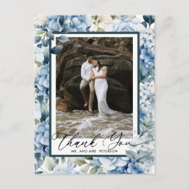 Carte Postale Hydrangée bleue | Merci photo