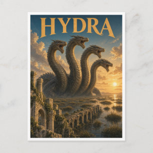 Carte Postale Hydre, monstre de fantasy gothique
