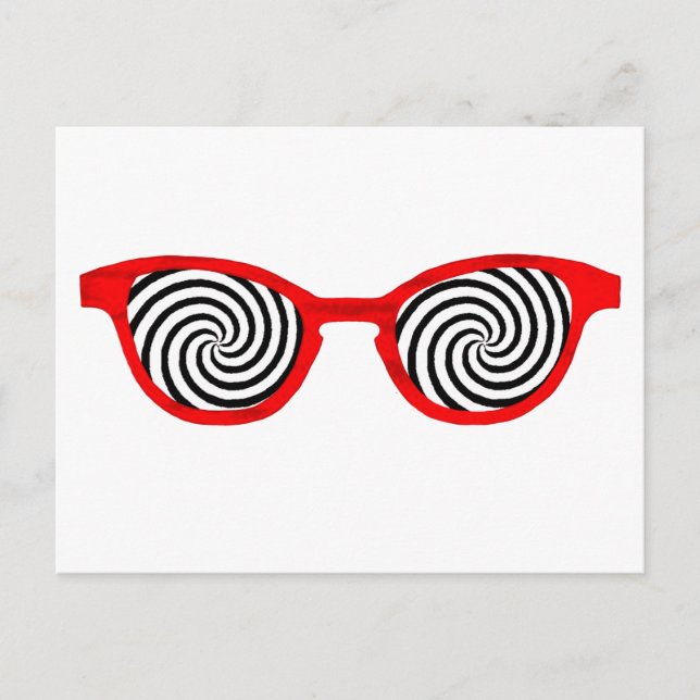 Carte Postale Hypnotisez Lunettes de soleil Rouges Le MUSÉE Zazz (Devant)