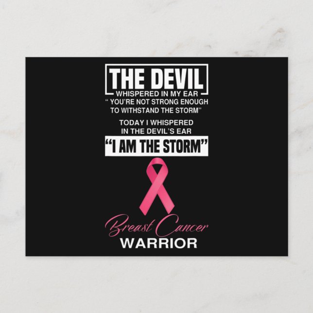 Carte Postale I Am The Storm Breast Cancer Awareness Pink Ribbon (Devant)