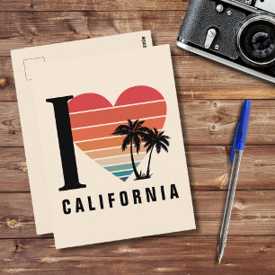 Carte Postale I ♥ California Retro