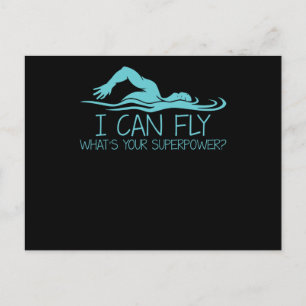 Carte Postale I Can Fly Whats Your Superpower - Funny Swimmer