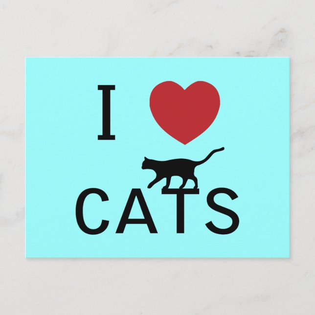 Carte Postale i coeur chats (Devant)