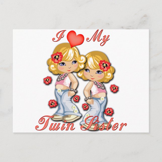 Carte Postale I (Coeur) ma soeur jumelle (Devant)
