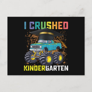 Carte Postale I Crushed Kindergarten Monster Truck Graduation
