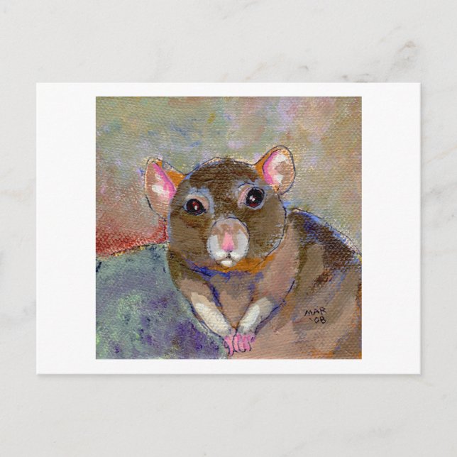 Carte Postale I Have Issues - amusant sensible peinture de rat a (Devant)